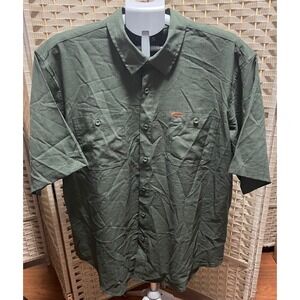 Orvis Mens XXL Short‎ Sleeve Trail Shirt Olive Green With UPF For Hiking/Fishing